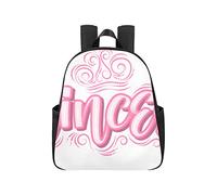 Calligraphy Design Pink Princess Angelic Backpacks for Middle Schoolers 12.40x5.12x14.17inch Back Packs Multipurpose Casual Bookbag Business Travel School,Office