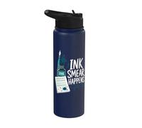 Calligraphy Ink Smear Penmanship Stainless Steel Insulated Water Bottle