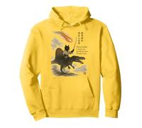 Calligraphy Japanese Text Cat Dinosaur Haiku Pullover Hoodie