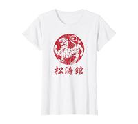 Calligraphy Martial Arts Year Tiger Symbol Karate Shotokan T-Shirt, Women, White, Medium
