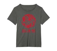 Calligraphy Martial Arts Year Tiger Symbol Karate Shotokan T-Shirt, Women's Plus, Asphalt Grey, 6X