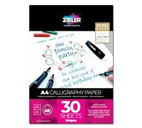 Calligraphy Pad | A4 | 100gsm | 30 Sheets of Smooth, High-White Paper - by Zieler | Includes Grid Sheet