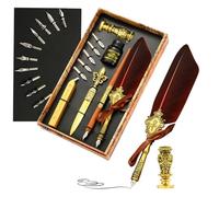 Calligraphy Pen Ink Set - Antique Pen with and Stamped | Vintage Writing Gift Kit Stamp Tool on Calligraphy, Drawing, Signing, Creative Lettering,