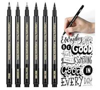 Calligraphy Pens Calligraphy set for Beginners Brush Pens - APOGO 6 Pack Caligraphy Beginners set Caligraphy Pens for Writing, Calligraphy Book, Bullet Journal Accessories, Black Pen Art Writing pens