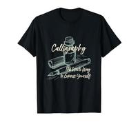 Calligraphy Saying The Write Way to Express Yourself Value Graphic T-Shirt, Men, Black, S