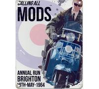 Calling All MODS Metal Sign Nostalgic Vintage Retro Advertising Enamel Wall Plaque 200mm x 150mm