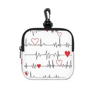 Calling Nurses EKG Stripe, Coin Purse Square Zipper Storage Bag, Change Pouch with Lobster Buckle Clasp Buckle, Change Purse
