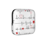 Calling Nurses EKG Stripe, Sanitary Pad Storage Bag, Pad Holder Bag with Zipper, Change Purse