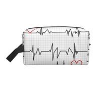 Calling Nurses EKG StripeLarge Capacity Cosmetic Organizer，Travel Makeup Bag for Women