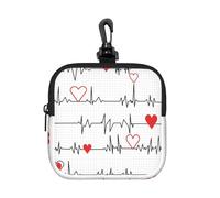 Calling Nurses White Heart Beat, Coin Purse Square Zipper Storage Bag, Change Pouch with Lobster Buckle Clasp Buckle, Change Purse