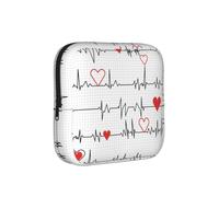 Calling Nurses White Heart Beat, Sanitary Pad Storage Bag, Pad Holder Bag with Zipper, Change Purse