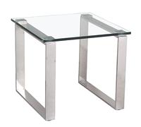 callison clear glass lamp table with stainless steel legs
