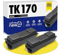 callmenew TK170 Toner - Compatible with Kyocera tk 170 Toner (Black, 7200 Pages) - Smart Chip Replacement for Kyocera Ecosys P2135dn - Pack of 2