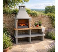 Callow Ibiza Masonry Charcoal Bbq Grill And Side Table - Stone Bbq