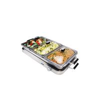 Callow Large Premium Stainless Steel Buffet Warmer & Hotplate with Keep Warm Function in Silver Callow Silver