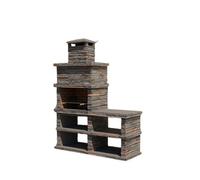 Callow Londres 461D Dark Stone Charcoal Bbq With Side Table And Shelving