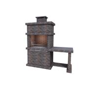 Callow Londres Modern Masonry Charcoal BBQ with Side Table in Dark Stone in Dark Grey Callow Dark Grey