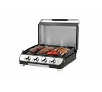 Callow Modern 4 Burner Gas Plancha With Lid - Enameled Steel Griddle & Led Controls 10Kw Power Bbq Grill