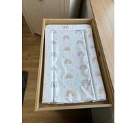 Callowesse Baby Changing Mat 76x45cm. Waterproof, Wipe Clean, Raised Edges, Portable and Foldable - Rainbow Stars