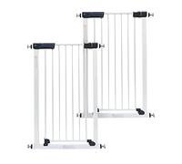 Callowesse Kuvasz Tall & Narrow Child and Pet Gate 96cm High, Fits Openings of 66-73cm. Pack of 2. Pressure Fitted No Screws for Narrow Doorways, Stairs and Hallways. Extensions Available. White
