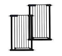 Callowesse Kuvasz Tall & Narrow Child and Pet Gate 96cm High, Fits Openings of 66-73cm. Pressure Fitted No Screws for Doorways, Stairs and Hallways. Extensions Available. Black