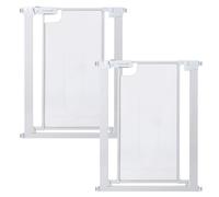 Callowesse Narrow Metal Mesh Child & Pet Gate - 62-69cm Wide x 76cm High - Pressure Fitted, No Screws, Pack of 2 - Ideal for Doorways, Stairs & Hallways (Glacial White)