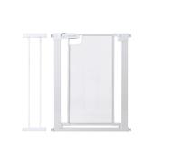 Callowesse Narrow Metal Mesh Child & Pet Gate - 76-83cm Width x 76cm Height - Pressure Fitted, No Screws, 14cm Extension Included - Ideal for Doorways, Stairs & Hallways (Glacial White)