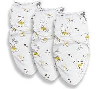 Callowesse Newborn Baby Swaddle - 0-3 Months - Bunny Dreams - Pack of 3