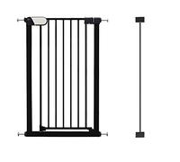Callowesse Saluki Tall & Narrow 96cm High, Pet Safety Gate and Baby Gate, 72cm-77cm, Pressure Fitted No Screws for Narrow Doorways, Stairs and Hallways. Includes 7cm Extension | Black