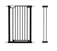 Callowesse Saluki Tall & Narrow 96cm High, Pet Safety Gate and Baby Gate, 79cm-84cm, Pressure Fitted No Screws for Narrow Doorways, Stairs and Hallways. Includes 14cm Extension | Black