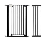 Callowesse Saluki Tall & Narrow 96cm High, Pet Safety Gate and Baby Gate, 93cm-98cm, Pressure Fitted No Screws for Narrow Doorways, Stairs and Hallways. Includes 28cm Extension | Black