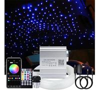 Callsky 10W Car Home Use Twinkle Bluetooth App Fiber Optic Star Ceiling Light Kit, RGBW Sound Activated LED Engine Driver + Cables, 150pcs*0.03in/0.75mm*6.5ft/2m + 28key Remote Control