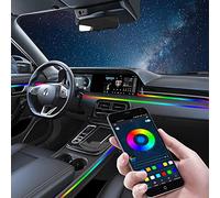 Callsky Car ambient Light Symphony Acrylic LED Multicolor Car interior light Car Accessories Fiber Optic Light APP Music Control for Universal Car Decoration Car Atmosphere Lights（18 in 1）
