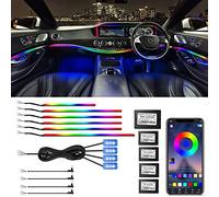 Callsky Car Ambient Light Symphony LED Multicolor Interior Light Fiber Optic APP Music Control - 14 in 1 Acrylic Atmosphere Lights