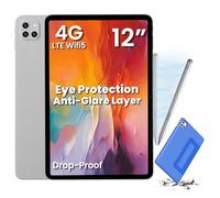 Callsky-Kids Android Tablet: 12" Drawing Tablets 2000x1200 Display, 16GB+256GB - Digital Notebook Includes Stylus (Palm Rejection), Drop-Proof Case, Anti-Glare Film, 8000mAh Battery, 4G LTE & GPS