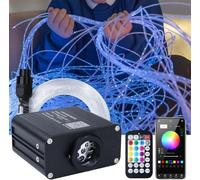 Callsky Sensory Lights 16W Fiber Optic Curtain Lights for Sensory Room/Autistic Kids,APP+Twinkle+Sound Activated Light Engine,Tough and Durable (3*0.75) Sparkle Flash Point Cables, 50pcs*9.8ft+Remote