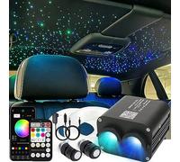 Callsky Upgared Dual Color 20W Twinkle Fiber Optic Starlight Kits Mixed 800pcs*13.1ft Fiber Strands Sound Activated Remote APP Control RGBW Light Source Home Car Ceiling Headliner Décor