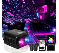 Callsky Upgared Dual Color 20W Twinkle Starlight Headliner Kit Mixed 710pcs*13.1ft Cables+ RGB Meteor Shooting Star Fiber Optic Light Sound Activated APP/Remote Control for Car Roof Home Ceiling