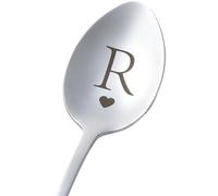 Calltoge Personalized Initial Gifts for Women Men Letter R Stainless Steel Coffee Spoon Birthday Wedding Bridesmaid Proposal Anniversary Graduation Friendship Present Monogrammed Gift (R)