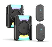 CallToU Hearing Impaired Doorbell 1000FT Wireless Battery Operated Door Bell with Vibrating Flashing Light Avoid Scare Others for Deaf at Home Office 2 Call Buttons 2 Portable Receivers