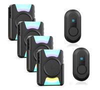 CallToU Hearing Impaired Doorbell, Waterproof Door Chime Kit 1000ft Wireless Door Bell Chimes with Mute Vibration & Flash Light 2 Push Buttons + 4 Portable Receivers for Home/Elderly/Senior/Patient