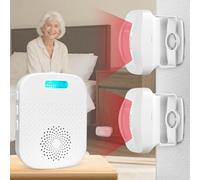 CallToU Portable Motion Sensor Alarm Indoor,Bed Alarms for Elderly,2 Sensor | Motion Detector Alarm with 5 Volume Levels, Silent/Vibration Alerts, 500FT Range, Fall Alarm for Home Hospital Care