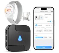 CallToU Tuya WiFi Personal alarms for elderly,Waterproof elderly alarm call button System with 1 Wrist button & Receiver - Connects to Phone,Ideal for Seniors Disabled Kids