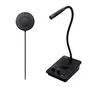 CallToU Window Speaker Intercom System Dual-Way Anti-Interference Glass Window Microphone and Speaker for Bank Hospital Office Store Bus Station Ticket Booth Window Counter Intercom Black