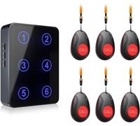 CallToU Wireless Caregiver Pager Call Button Light LED Number Display Call Bell 500+ft Nurse Call System Room Monitors for Elderly Patient Clinic Medical Institution Nursing Home