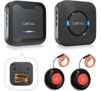 CallToU Wireless Personal Alarms for Elderly Caregiver Pager System, Elderly Alarm Call Button, Fall Alarm for Elderly, 500FT Range Call Bell for Elderly - Easy to Use & Expandable