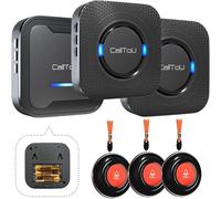 CallToU Wireless Personal Alarms for Elderly Caregiver Pager System, Elderly Alarm Call Button, Fall Alarm for Elderly, 500FT Range Call Bell for Elderly - Easy to Use & Expandable