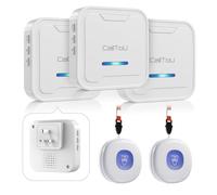 CallToU Wireless Personal Alarms for Elderly Caregiver Pager System with Elderly Alarm Call Button Panic Button Fall Alarm for Elderly Call Bell for Elderly With 2 Receivers 3 Button
