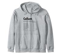 Callum Nutrition Facts Funny Name Definition Graphic Zip Hoodie