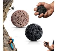 Callus Ball for Hand, Moon Grip Ball Callus Rock, Natural Volcanic Rock Climbing Grip Trainer, Skin Conditioning Callus Building Grip Training Fidget, For Build Callused Hands (Black, Red,3cm)